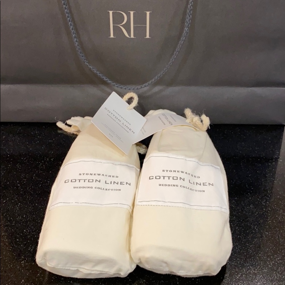 Restoration Hardware Cotton Linen Std Sham 2 NWT